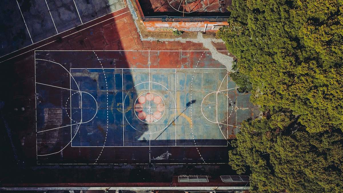 223 - jardim everest empty blue concrete court in aerial photo são paulo - sp
